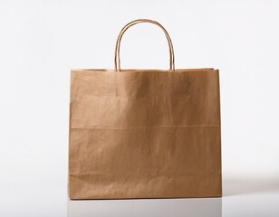 blank brown paper bag isolated on white background