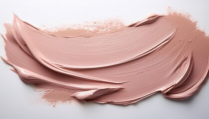 a dusty rose dry paint swipe with minimal saturation and scratchy bristle streaks on a white background
