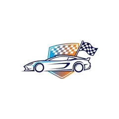 High-resolution AI EPS logo. Sports car silhouette isolated on white. Essential for commercial use, scalable branding, and event promotion.