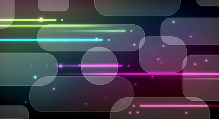 Dynamic and modern abstract design with vibrant neon lines and geometric shapes, perfect for tech, data, and futuristic concepts