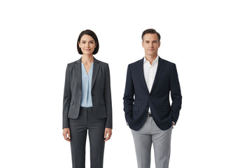 Business Professionals in Corporate Attire Facing Forward
