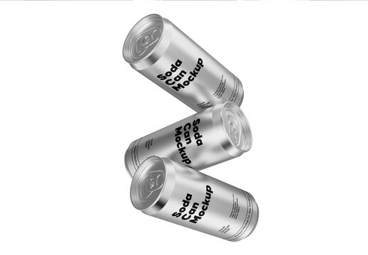 Stacked Soda Can Mockup Template