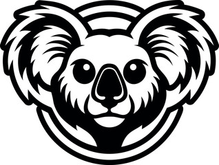 Glyph style icon showing a wild koala bear
