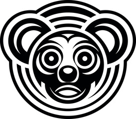 Glyph style icon showing a wild koala bear
