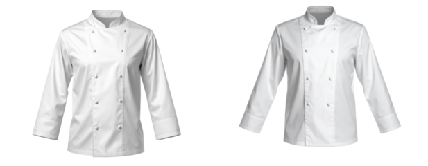 Mockup of White Chef Jacket Isolated on White Background