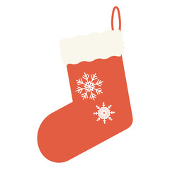 クリスマスの飾り、プレゼント用のクリスマス靴下のイラスト