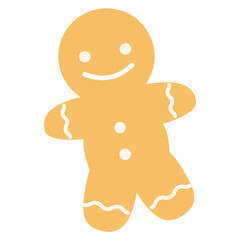 シンプルで可愛いクリスマスのジンジャーブレッドマンのイラスト
