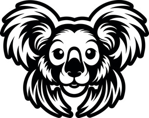 A glyph style icon of a koala logo
