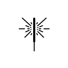 Sparkler firework icon in black for New Year or party design