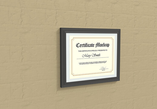 Realistic Diploma Certificate Mockup Template