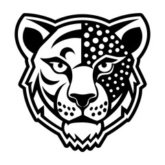Glyph style icon showing a leopard head
