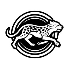 A filled style icon representing a tiger face