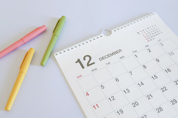 12月のカレンダー スケジュールイメージ