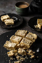 Traditional Indian dessert Burfi from sesame seed