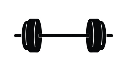 Barbell minimal gym icon clean silhouette  