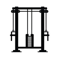 Cable machine gym workout equipment silhouette  