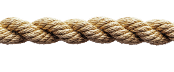 Thick, beige rope, twisted and textured, lying horizontally