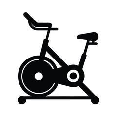 Exercise bike fitness equipment silhouette vector  