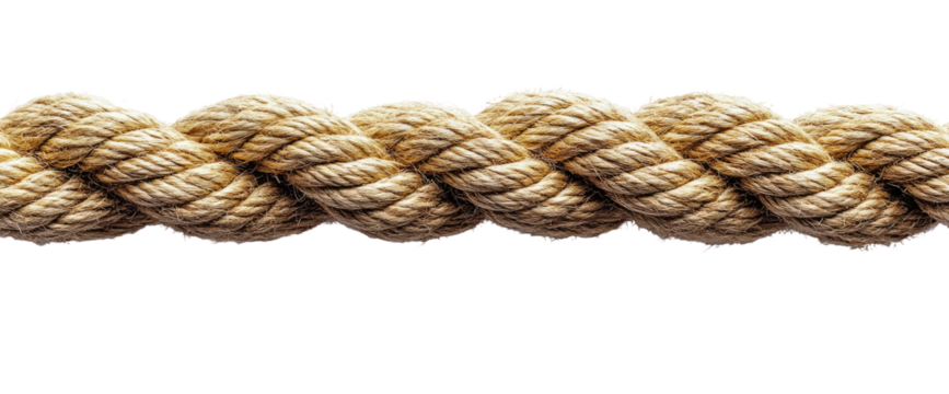 Thick, beige rope, twisted and textured, lying horizontally