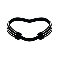 Resistance band fitness tool silhouette vector  