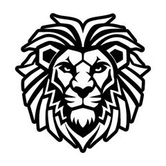 A glyph style icon showing a leo head