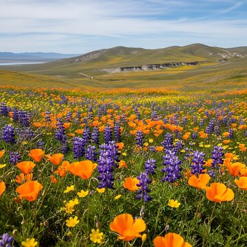 Carrizo Plain Super Bloom - A Vibrant Tapestry of Wildflowers.