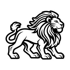 A solid style icon depicting a lion face