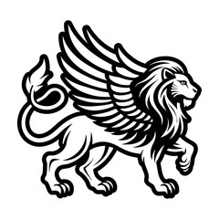 A glyph style icon showing a leo logo