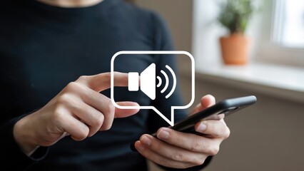Engaging mobile user activating audio message notification on smartphone for enhanced communication experience