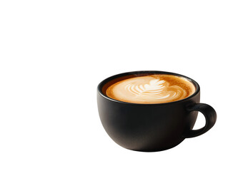 Latte Art Coffee, isolated on transparent background