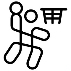 Basketball Icon Vector Illustration with Line or Outline Style © Ngiconan