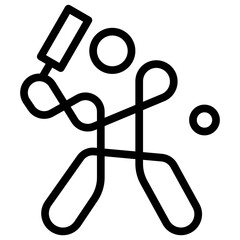 Cricket Icon Vector Illustration with Line or Outline Style
