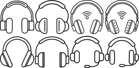 Fototapeta premium Headphone Minimal Line Vector
