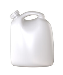 White plastic jerry can or canister for liquids or  A white plastic jerrycan isolated on transparent background