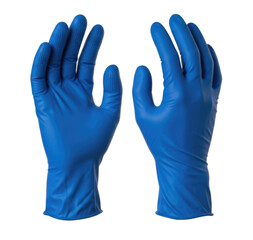Obraz premium Pair of blue nitrile gloves isolated on transparent background