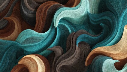 Abstract textured waves of color