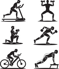 Obraz premium Workout icons collection for fitness enthusiasts