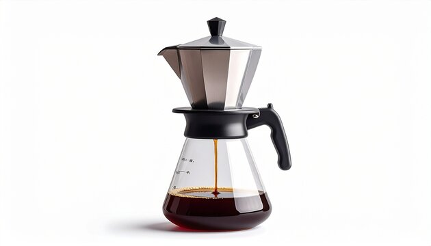 Modern Pour-Over Coffee Maker with Glass Carafe – Minimalist Brewing Setup