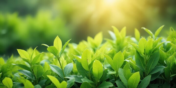 Lush green foliage with a subtle blur effect creating a sense of depth and dimensionality