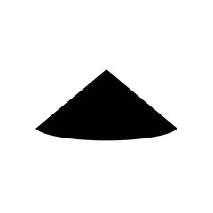 Conical hat icon in black silhouette for cultural vector design