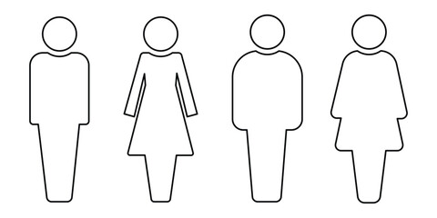 Man and woman line icon , vector illustration .