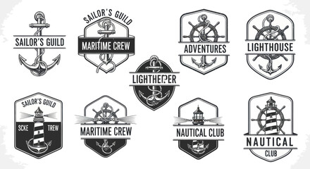 Nautical Emblems Collection - Maritime and Sailing Badges.
