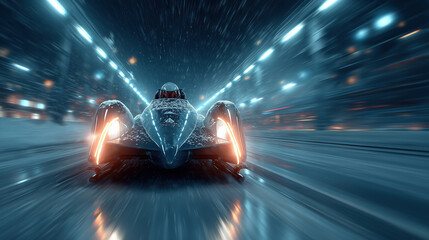 Bobsleigh racing down the ice track captures speed and adrenaline in winter sports