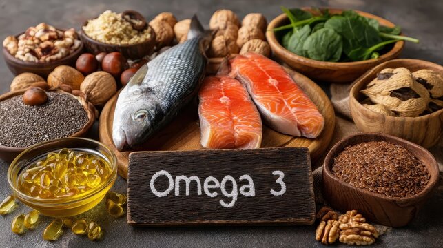 Omega-3 Rich Foods: Salmon, Fish, Oil, Walnuts, Flax Seeds, and Fish Oil Capsules