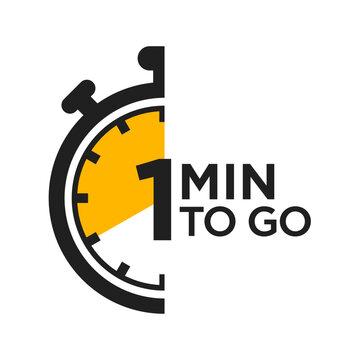 1 minute to go last countdown icon. Countdown remaining time banner. Count timer vector illustration.
