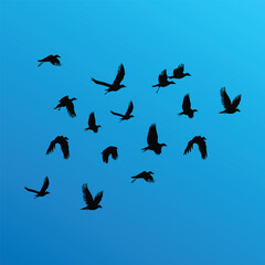 Flying bird silhouette vector illustration for art projects and graphic design.