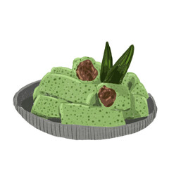 Dadar Gulung - Traditional Indonesian Coconut Pancake Roll Illustration