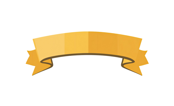 Simple gold banner with curled, star-shaped ends - Powered by Adobe