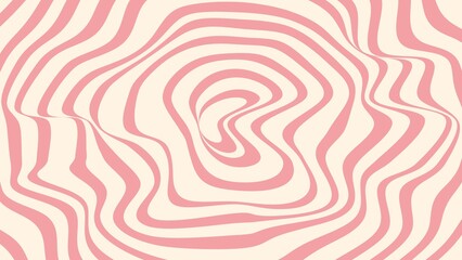 Distorted light red circular lines on skin-tone background, abstract pattern, minimal design