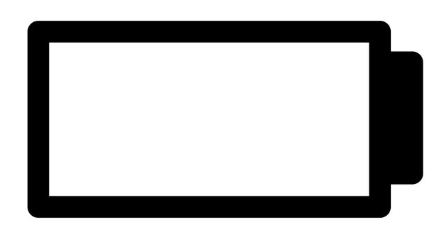 Empty battery icon, power symbol, simple design